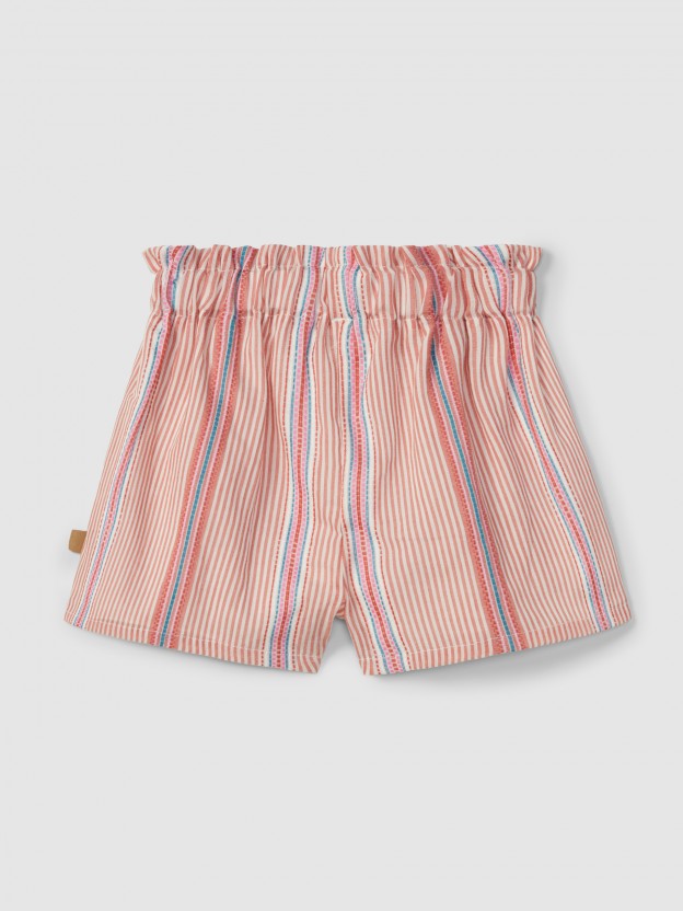 Pull-up shorts in striped fabric with jacquard Pull-up shorts in striped fabric with jacquard