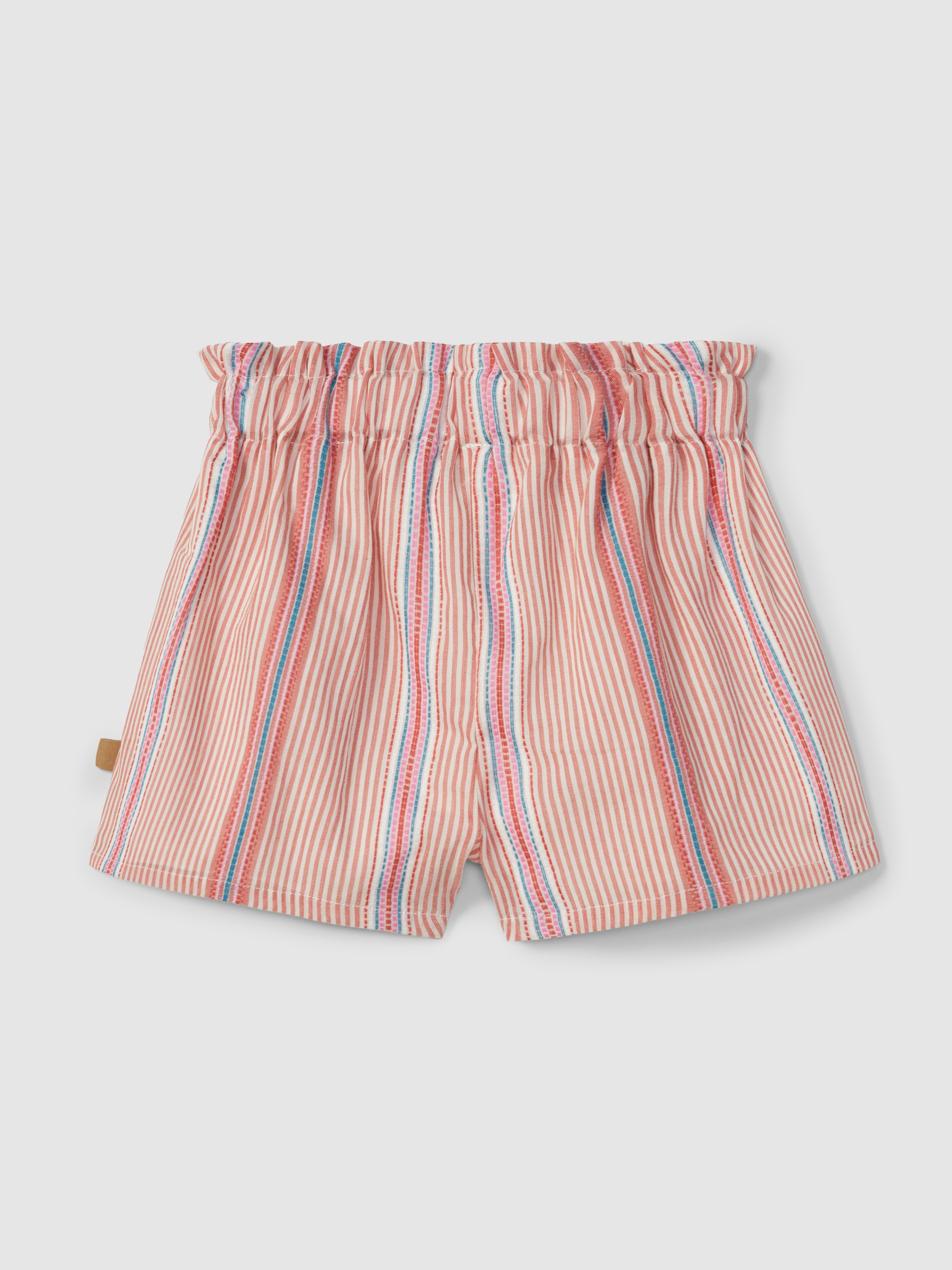 Pull-up shorts in striped fabric with jacquard
