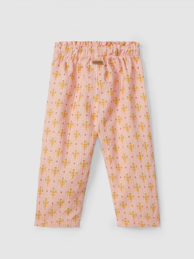 Pantalón pull-up estampado floral Pantalón pull-up estampado floral