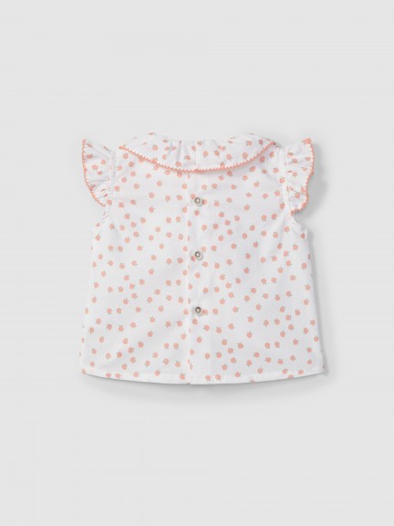 Blusa com detalhes em cor contraste Blusa com detalhes em cor contraste
