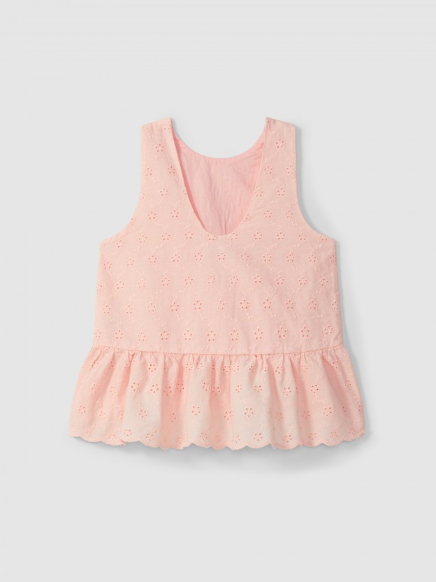 Top in English embroidery