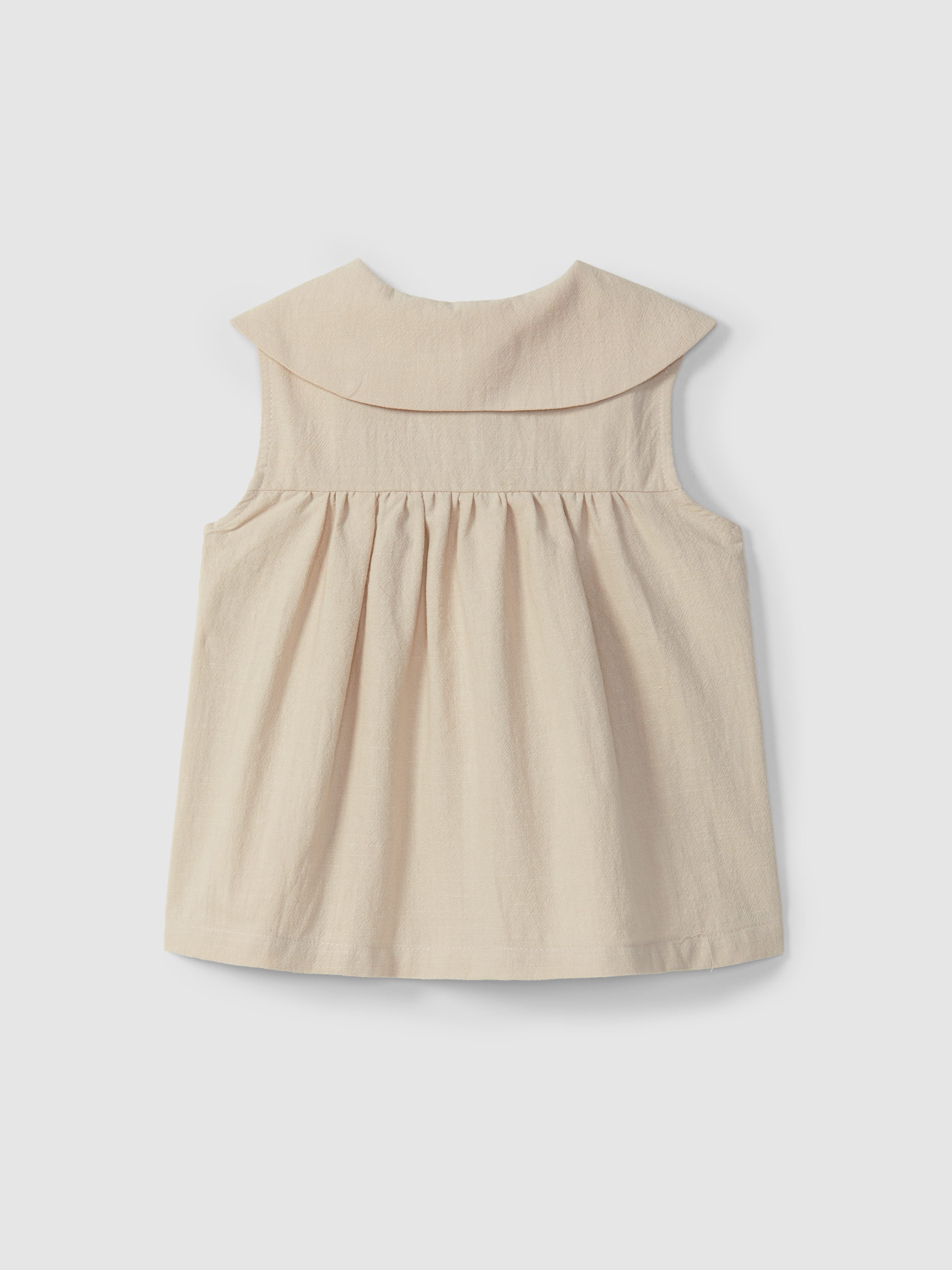 Blouse coton texturé et broderie