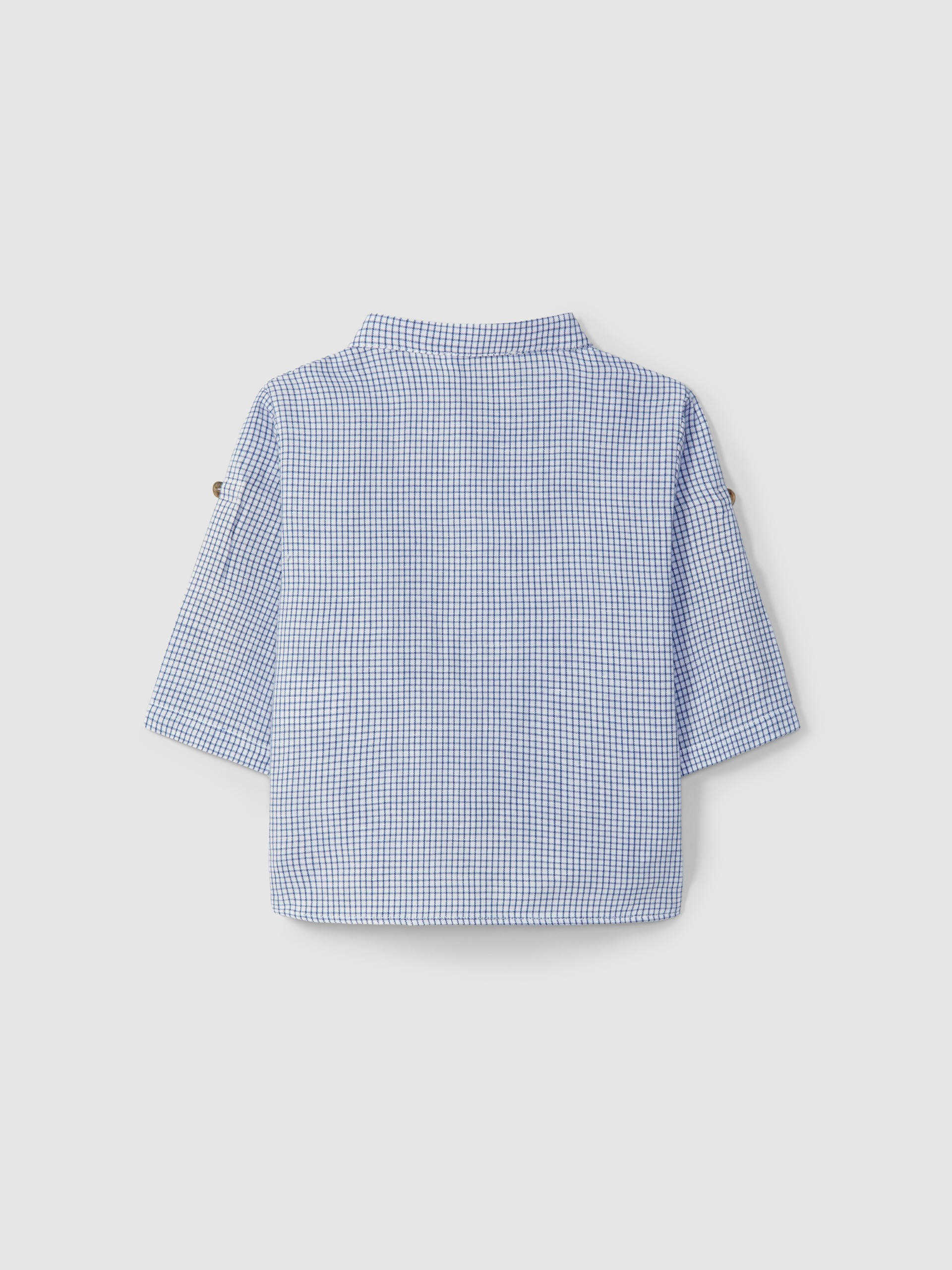 Shirt mandarin collar checkered
