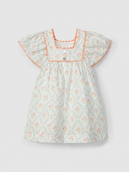 Robe à fleurs avec détail de galon Robe à fleurs avec détail de galon