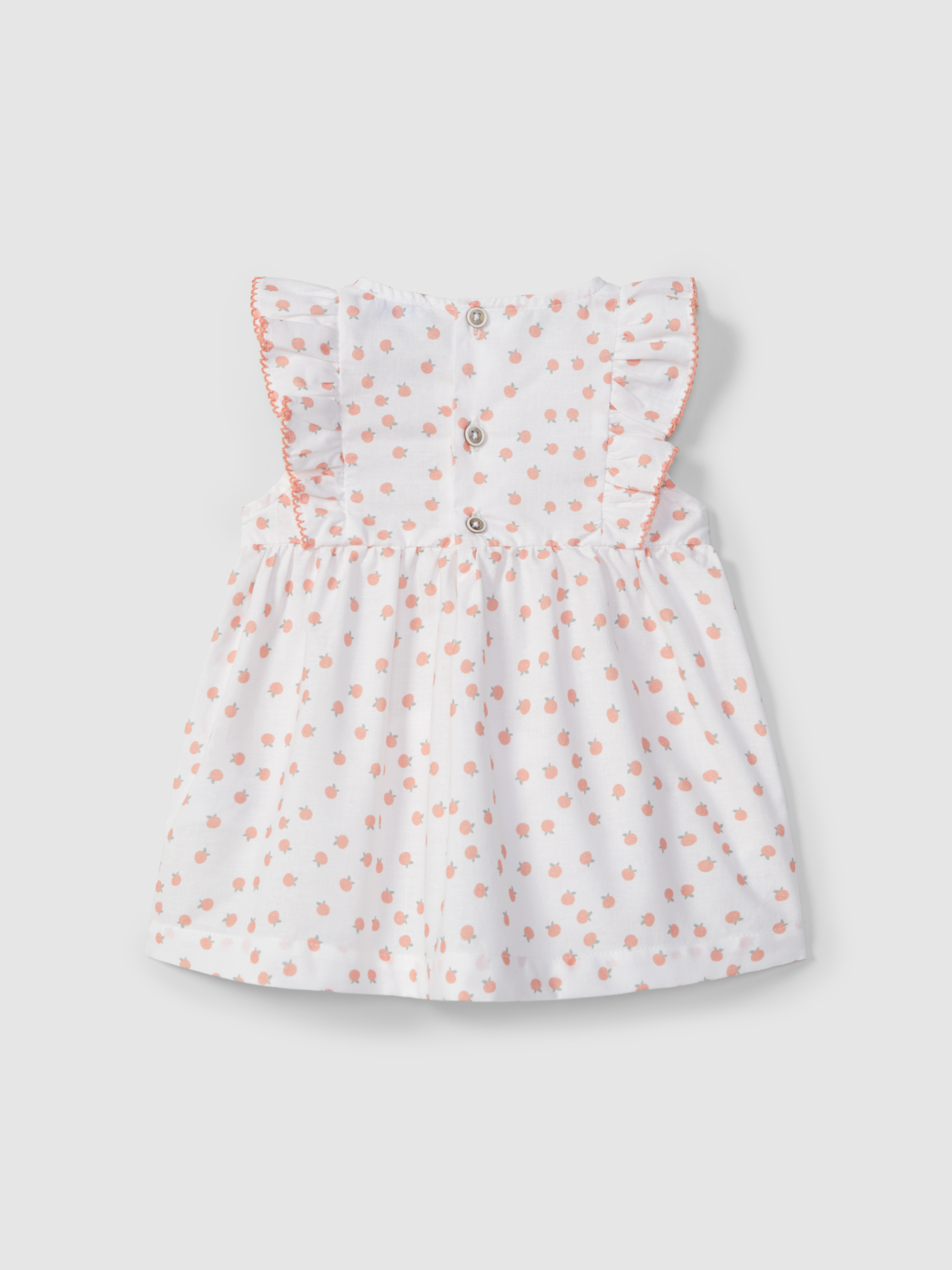 Dress printed with contrast colour details