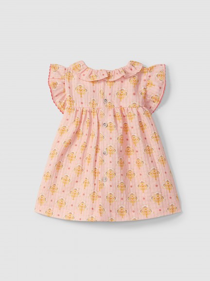 Dress floral print with ruffled collar Dress floral print with ruffled collar