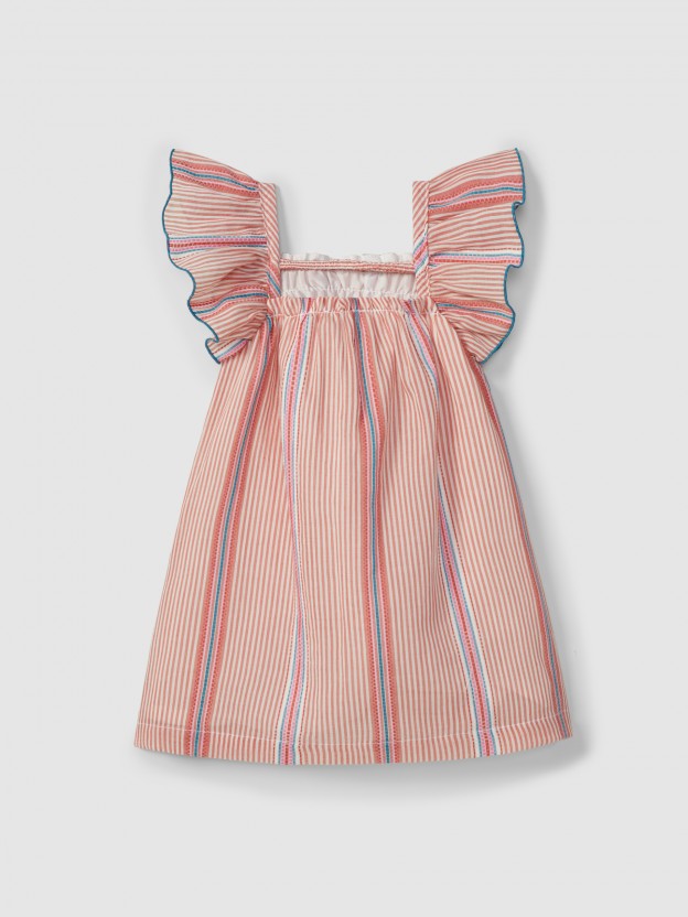 Dress in jacquard striped fabric Dress in jacquard striped fabric