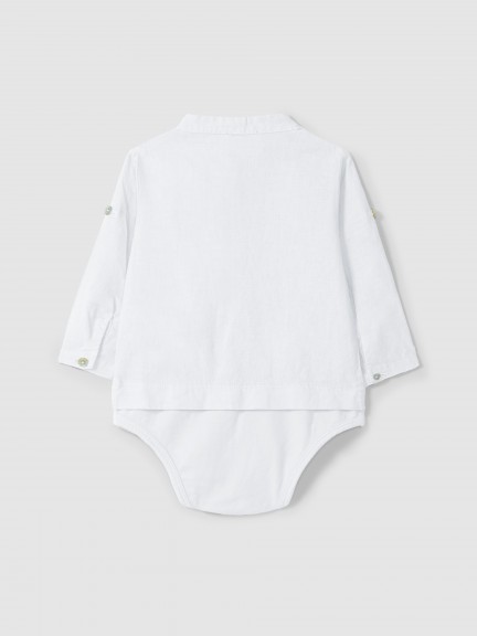 Body Camisa cuello mao en lino Body Camisa cuello mao en lino