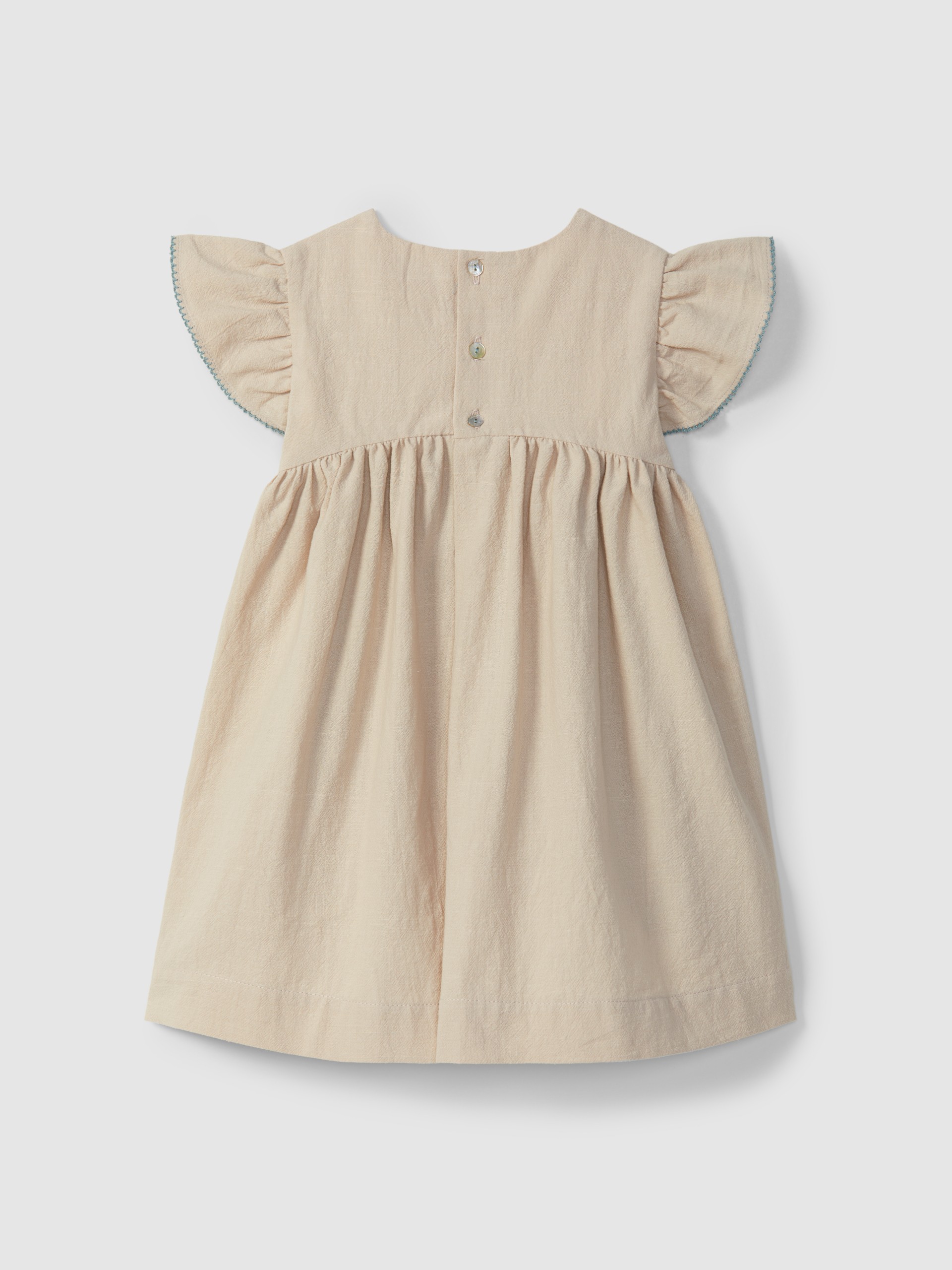Robe coton texturé et broderie