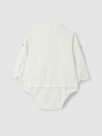 Body shirt mandarin collar in linen Body shirt mandarin collar in linen