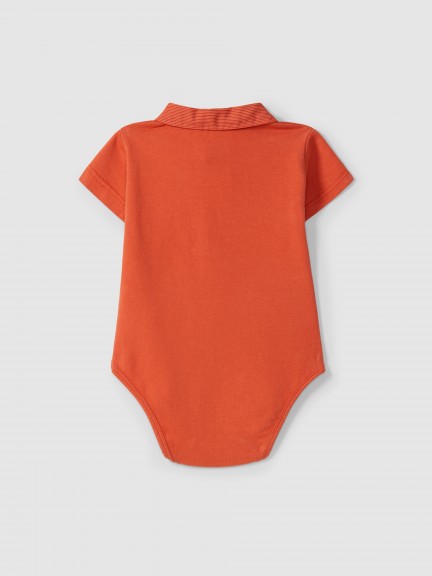 Striped pointy collar bodysuit Striped pointy collar bodysuit