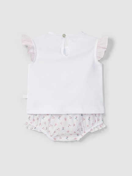 Conjunto de duas peças plumeti floral e bordado Conjunto de duas peças plumeti floral e bordado