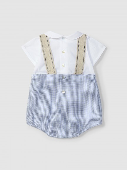 Two-in-one checkered romper Two-in-one checkered romper