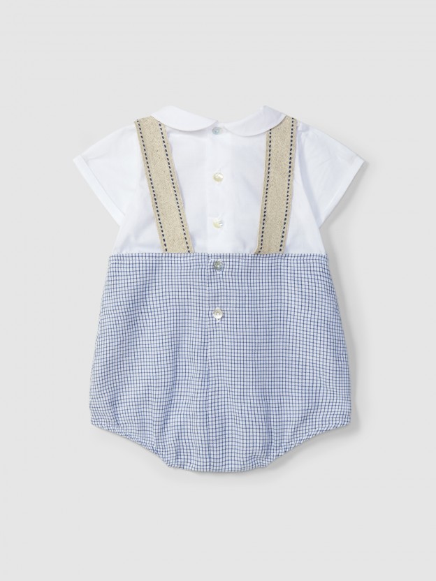 Two-in-one checkered romper Two-in-one checkered romper