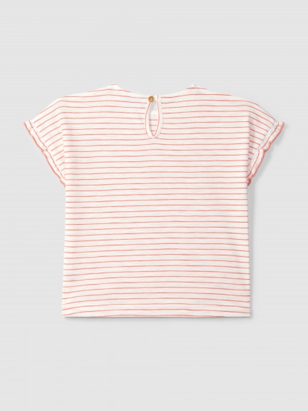 Striped T-shirt with ruffled sleeves Striped T-shirt with ruffled sleeves