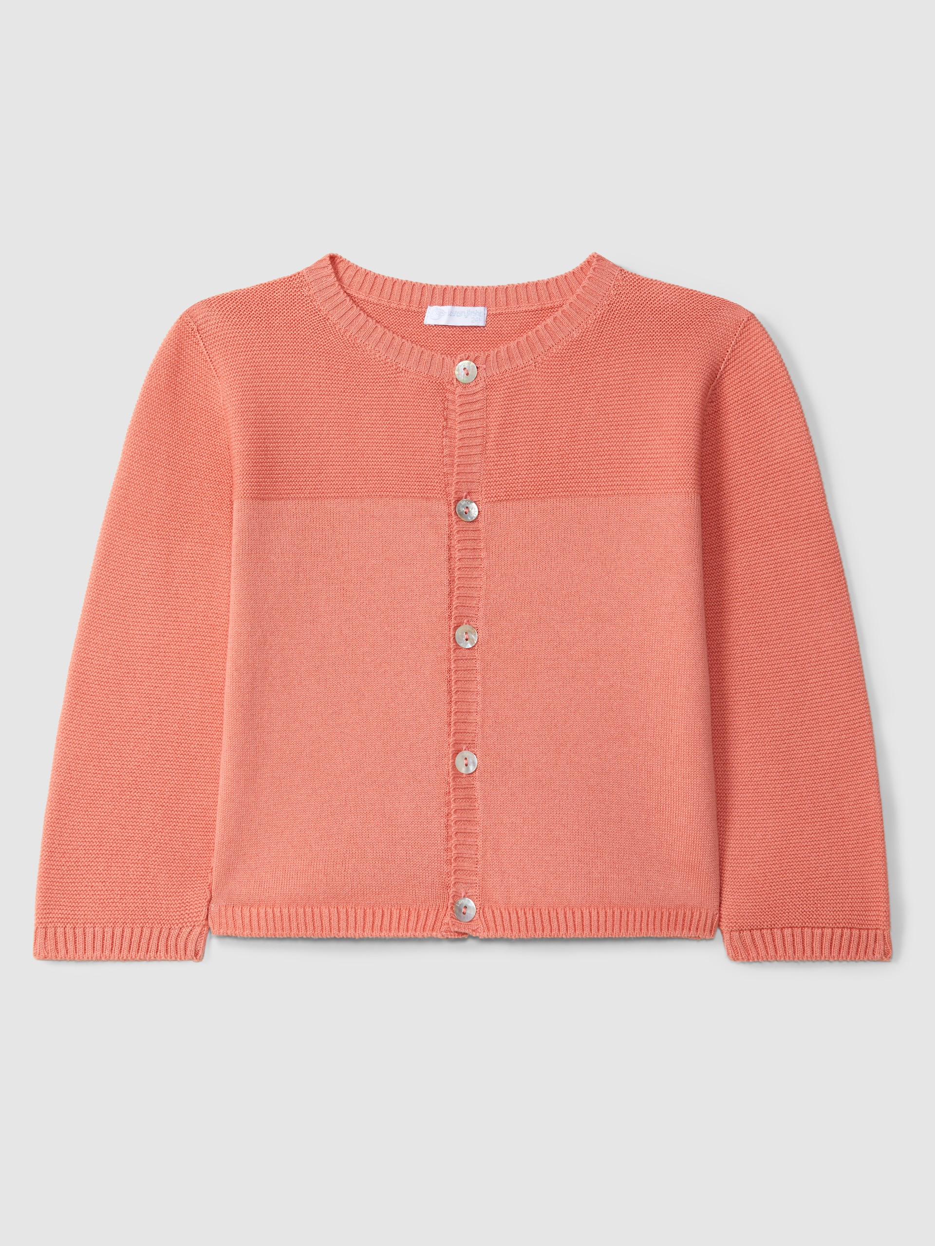 Knitted cardigan round neckline