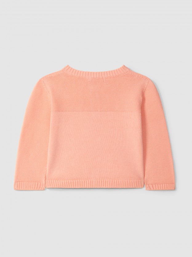 Gilet tricot� � col rond