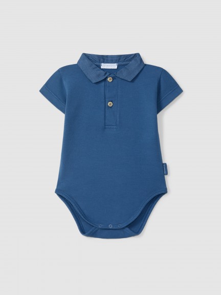 Striped pointy collar bodysuit Striped pointy collar bodysuit