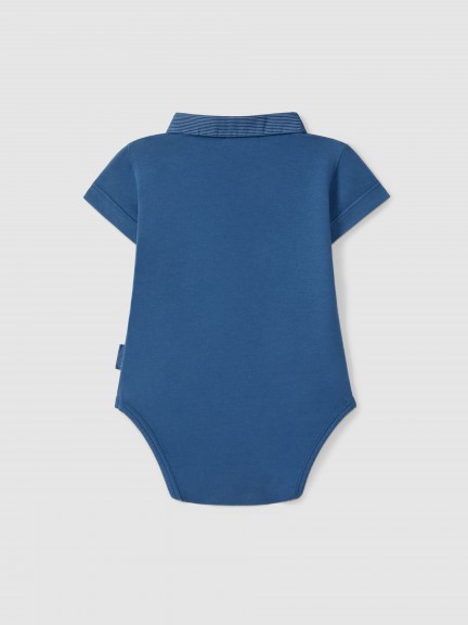Striped pointy collar bodysuit Striped pointy collar bodysuit