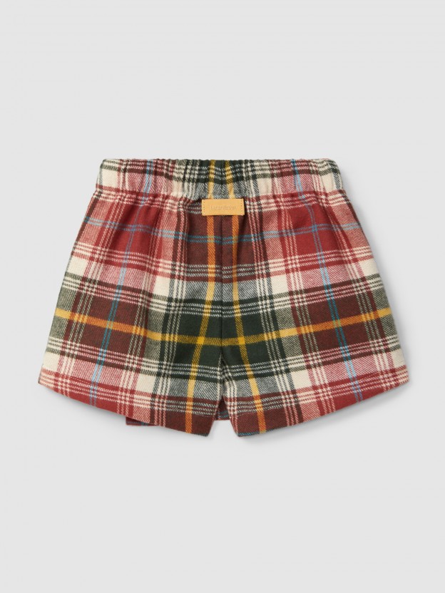 Flannel check skorts