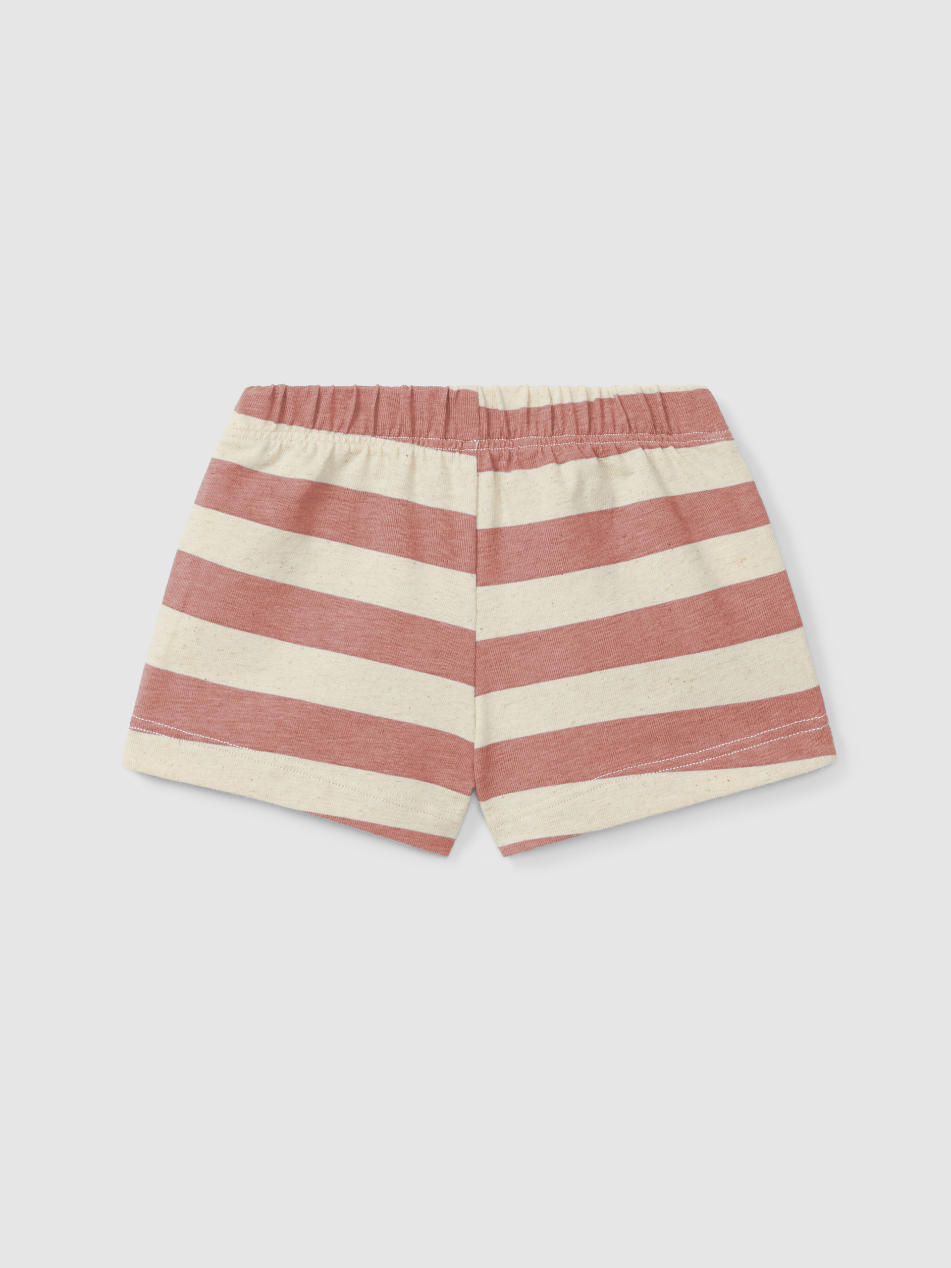 Pantalón corto pull-up a rayas con bolsillo