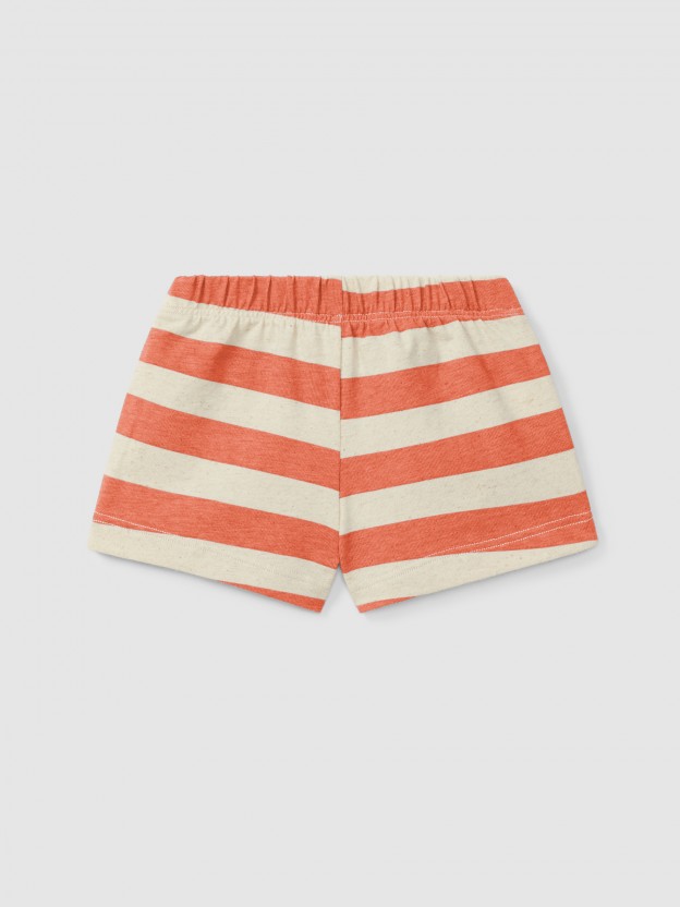 Pull-up shorts striped with pocket Pull-up shorts striped with pocket
