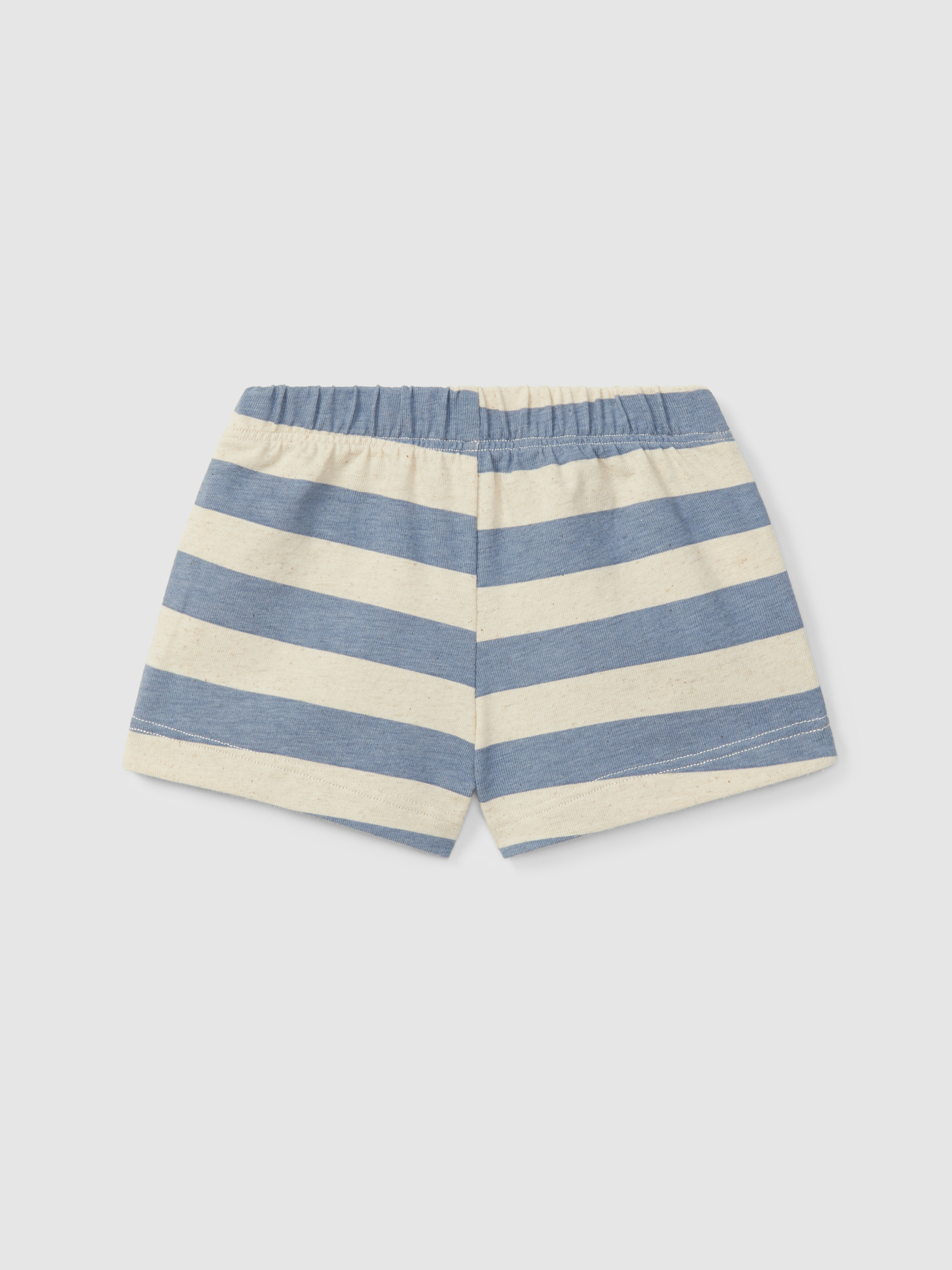 Pantalón corto pull-up a rayas con bolsillo