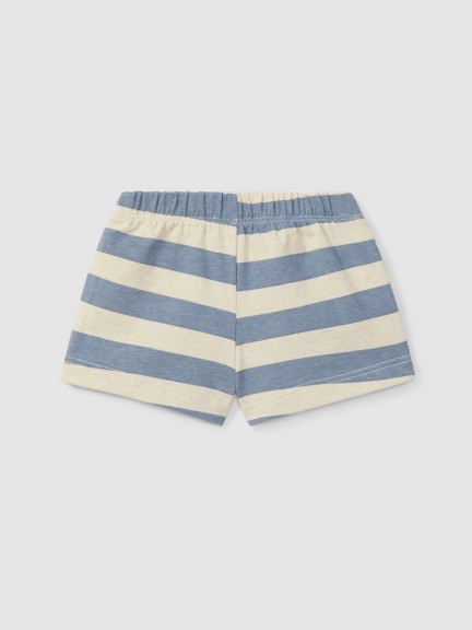 Calções pull-up de riscas com bolso Calções pull-up de riscas com bolso