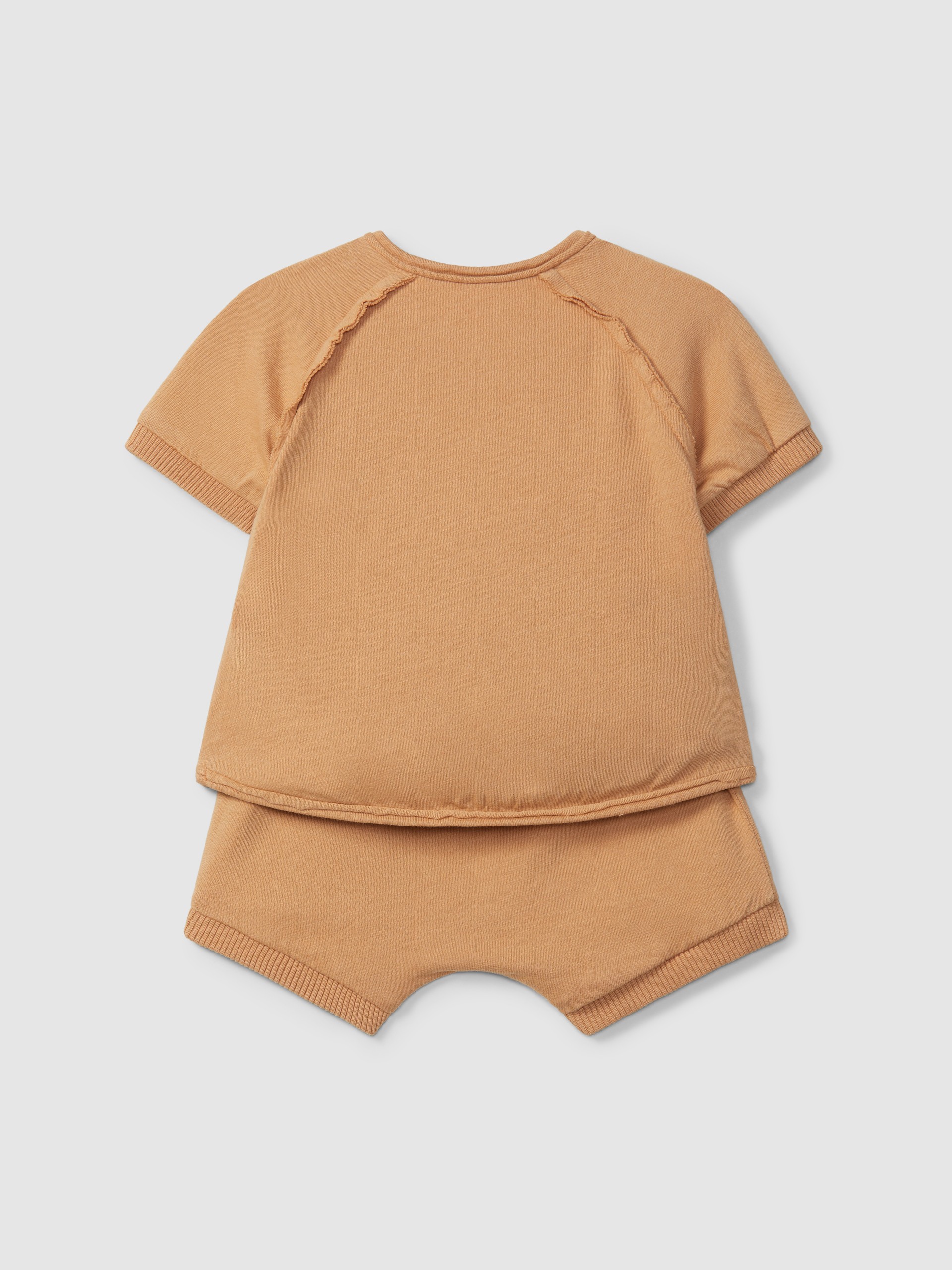 Conjunto de camisola com bolso e calções