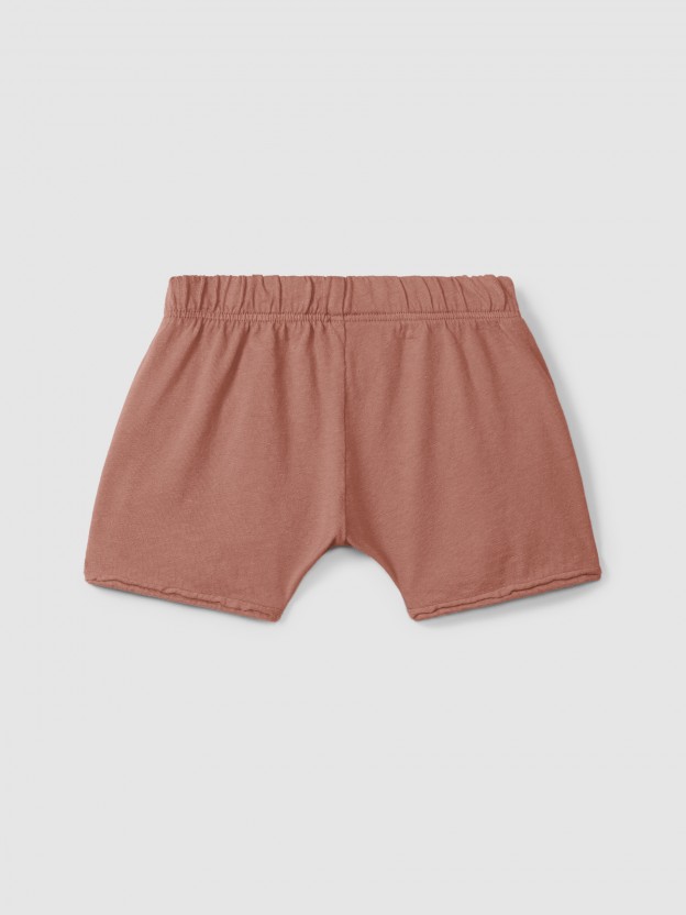 Pantalón corto en punto liso Pantalón corto en punto liso