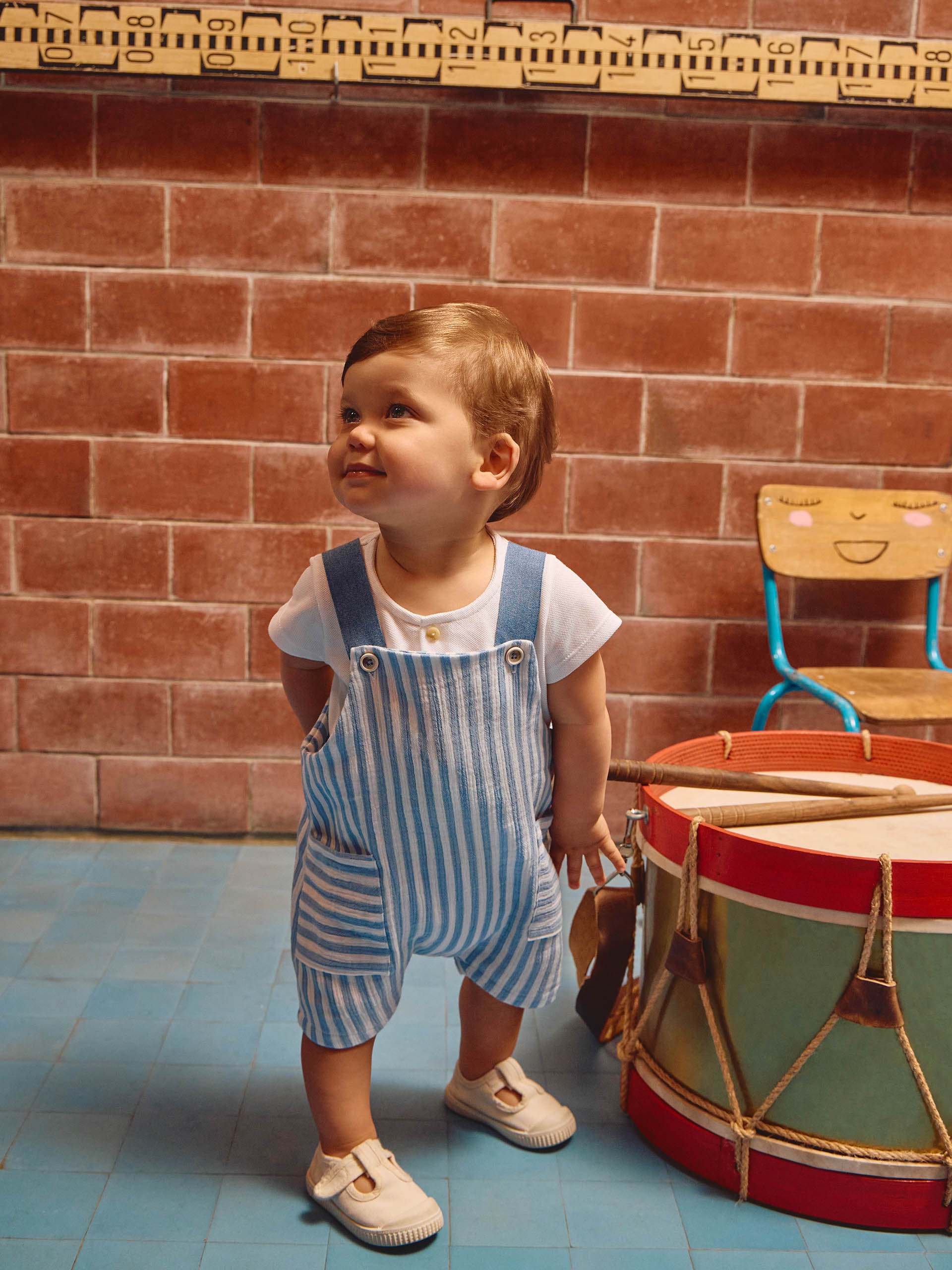 Piqué bodysuit mandarin collar