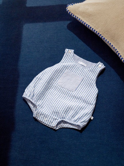 Shortie striped seersucker with pocket Shortie striped seersucker with pocket