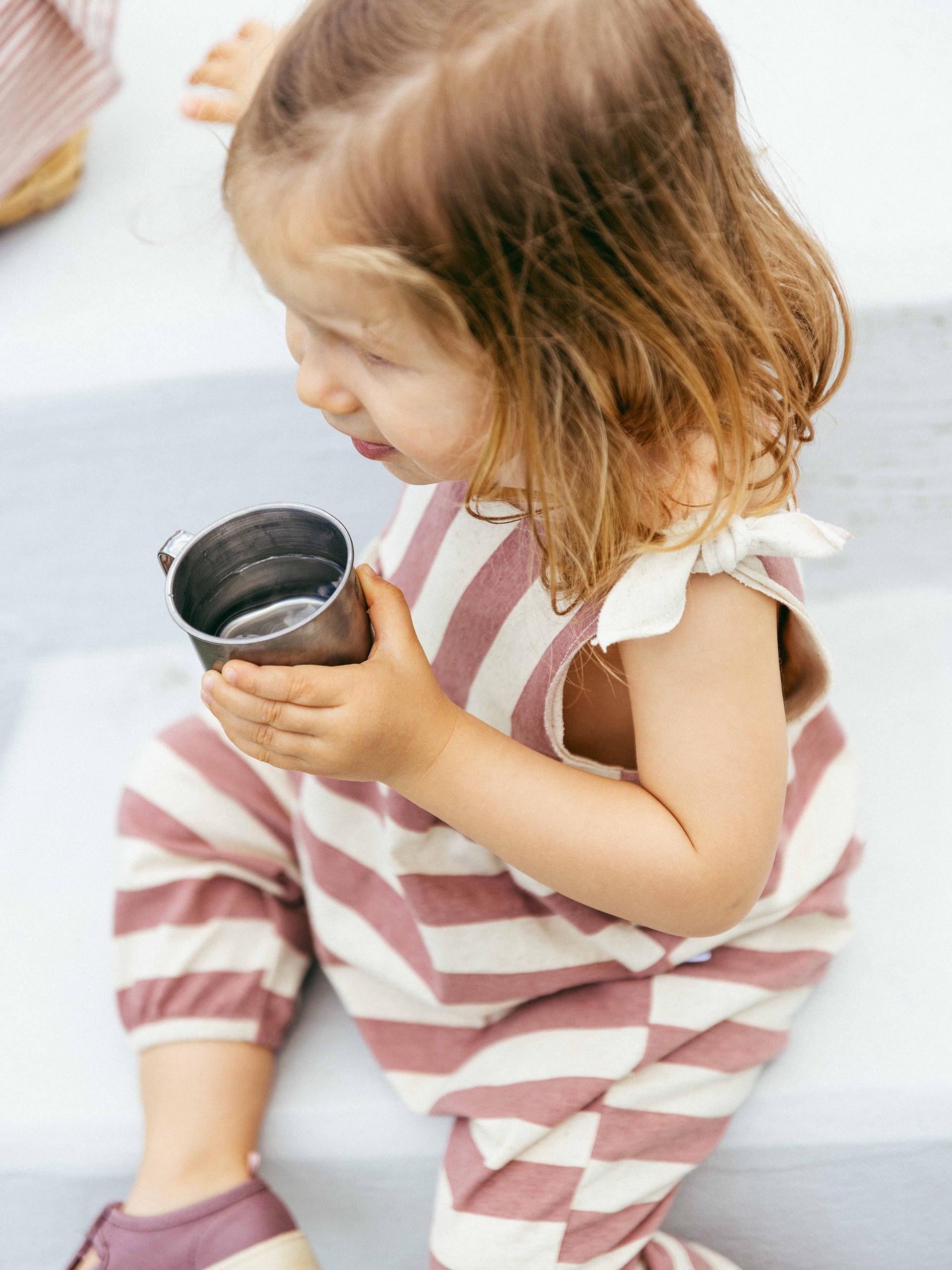 Striped dungarees
