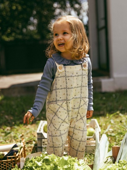 Dungarees printed textured cotton Dungarees printed textured cotton