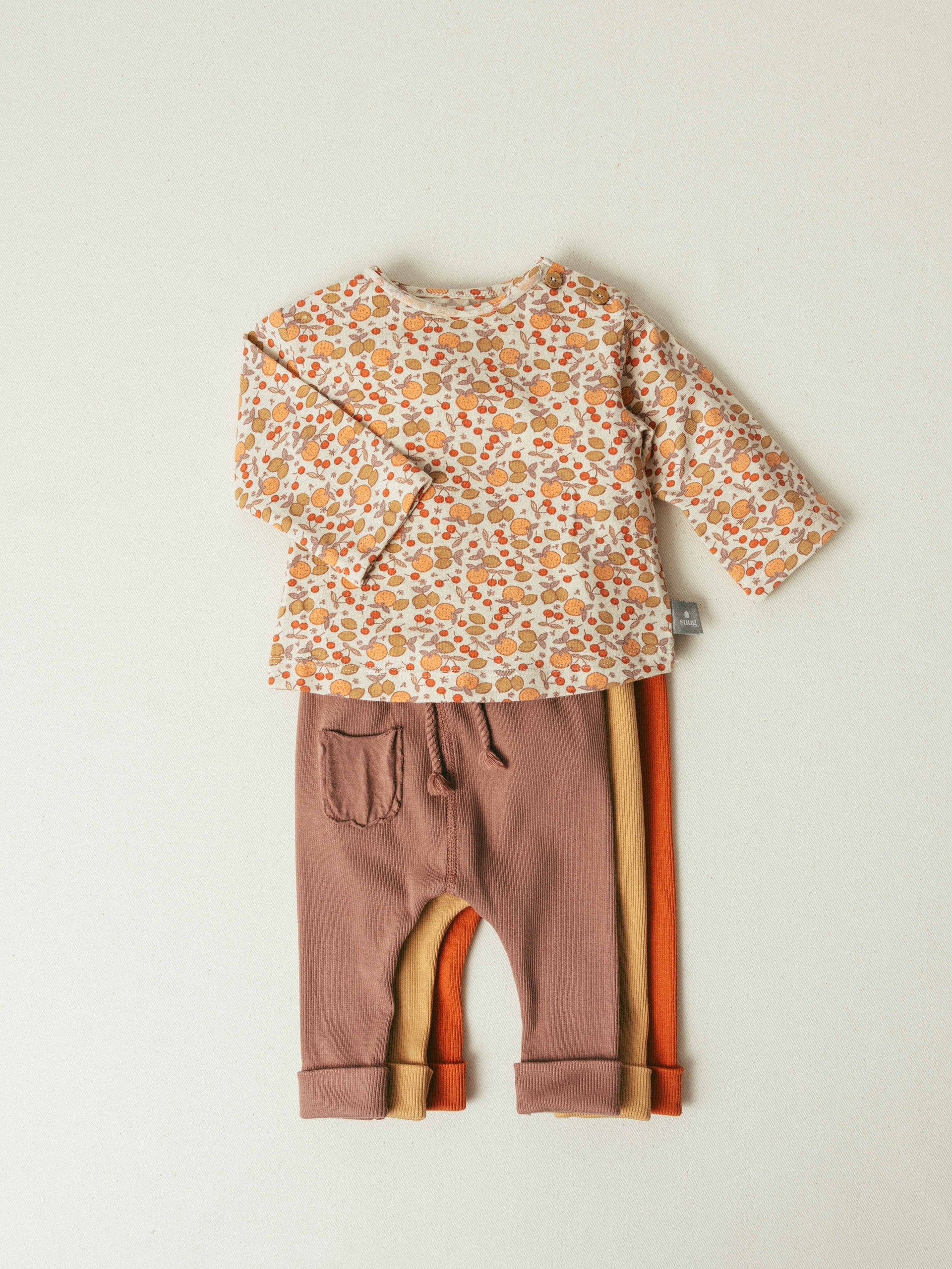 Leggings em malha canelada com bolso