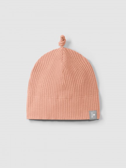 Bonnet avec nœud en maille cannelée Bonnet avec nœud en maille cannelée