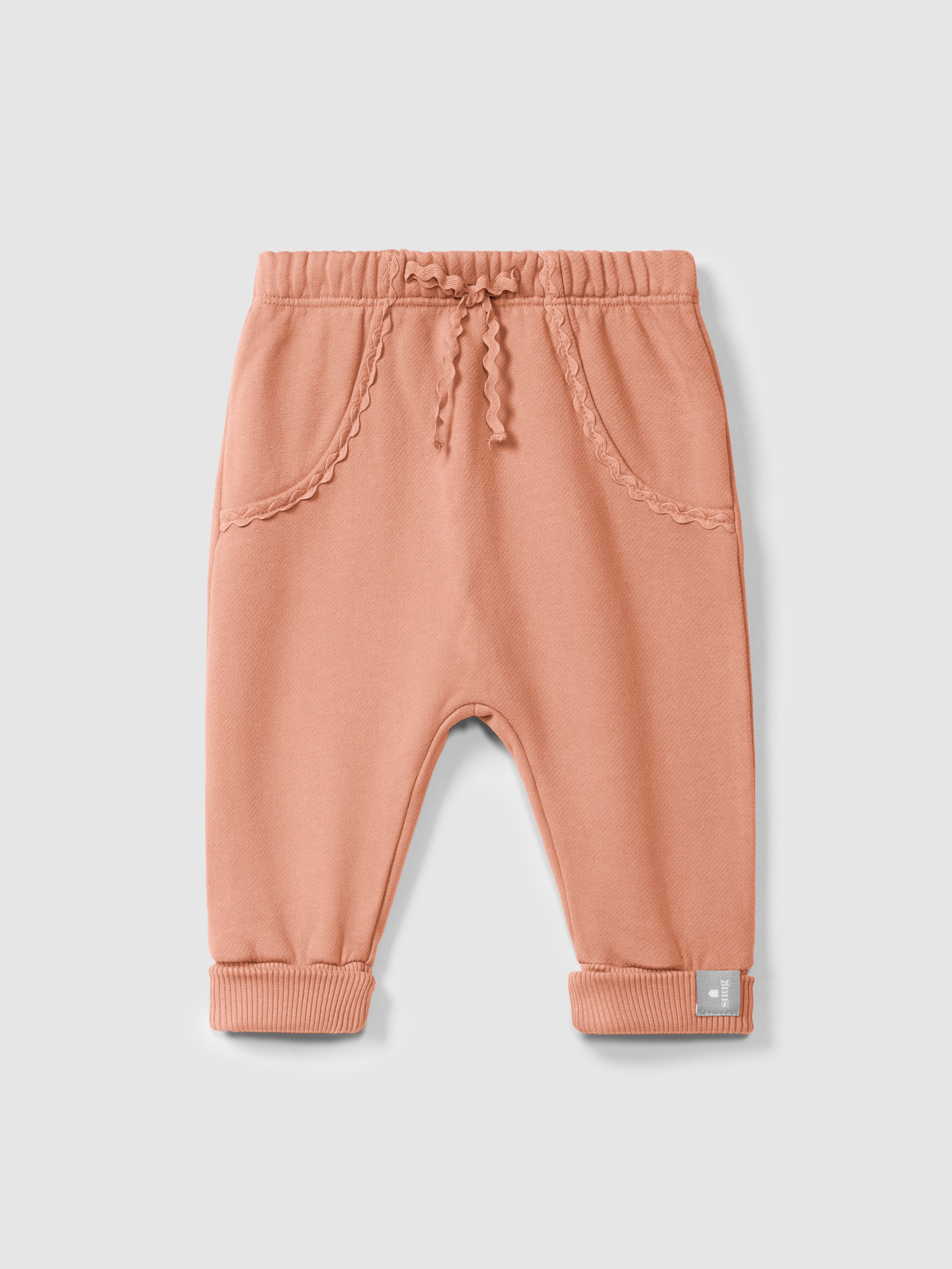 Pantalones pull-up en felpa con detalle en picunela