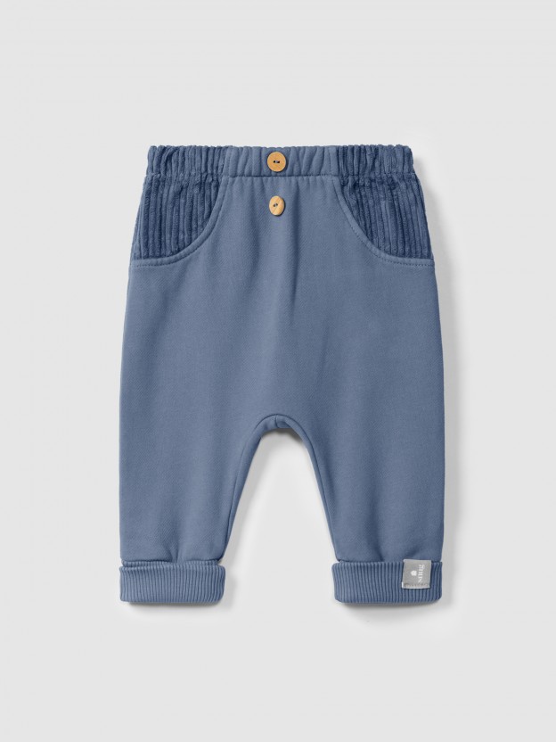 Pantalones pull-up en felpa Pantalones pull-up en felpa