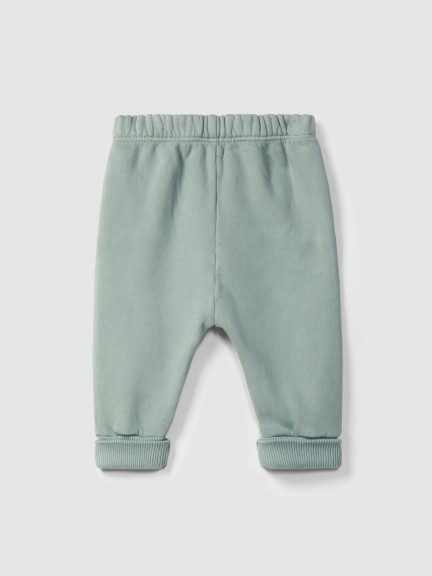 Plush pull-up pants with rickrack detail Plush pull-up pants with rickrack detail