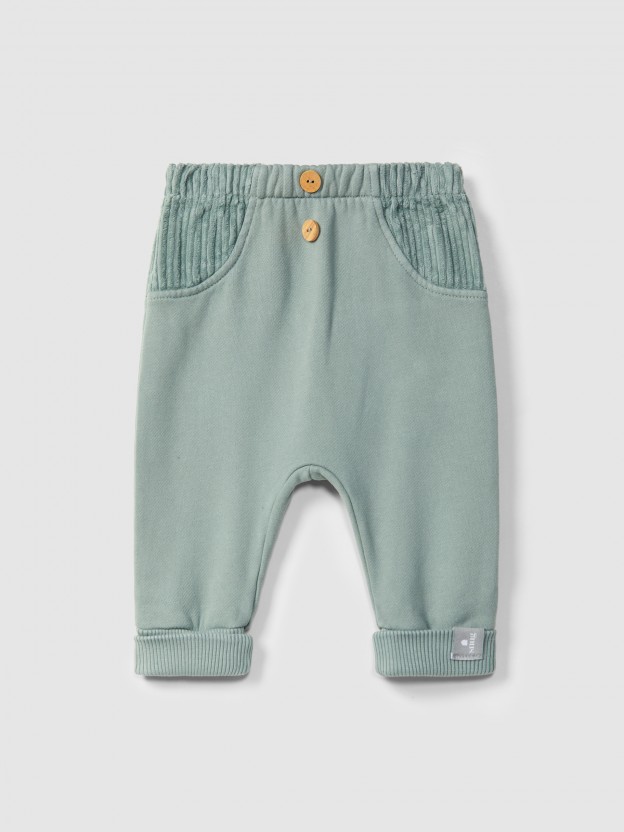 Pantalones pull-up en felpa Pantalones pull-up en felpa