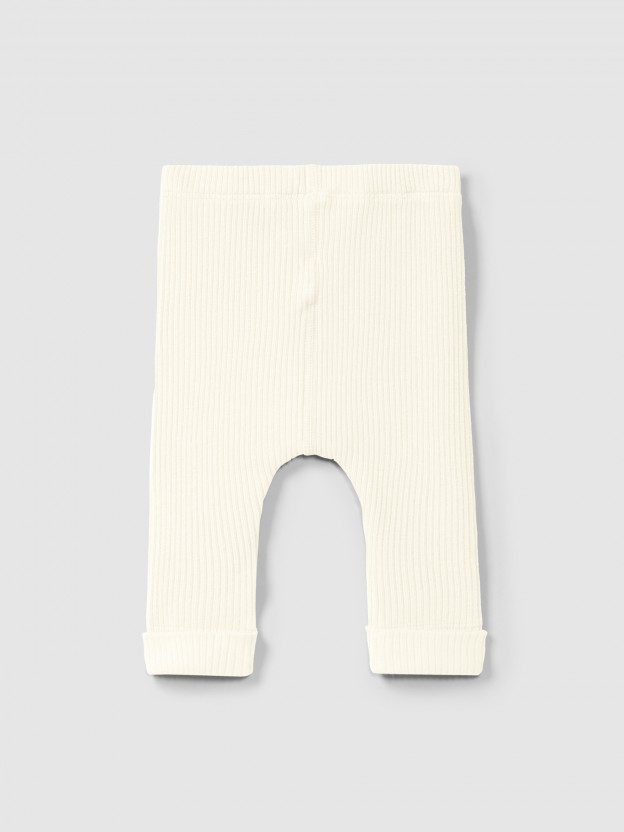 Leggings en punto acanalado con bolsillo