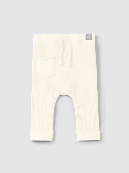 Leggings en punto acanalado con bolsillo