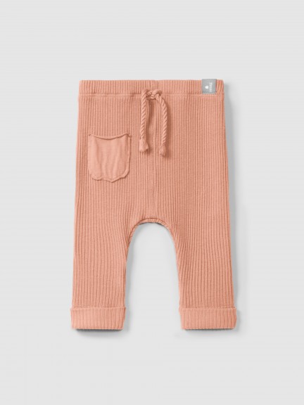 Leggings en punto acanalado con bolsillo Leggings en punto acanalado con bolsillo