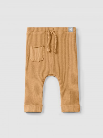 Leggings en punto acanalado con bolsillo