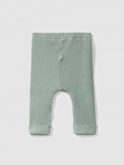 Leggings en punto acanalado con bolsillo Leggings en punto acanalado con bolsillo