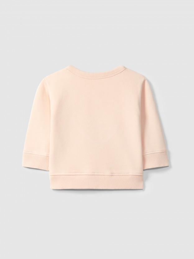 Sudadera en felpa con aplique de corazón Sudadera en felpa con aplique de corazón