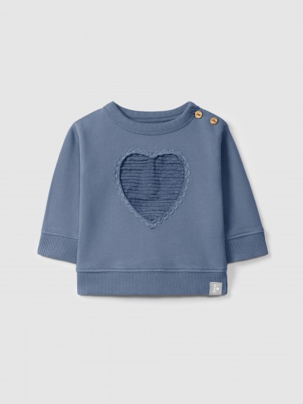 Sudadera en felpa con aplique de coraz�n