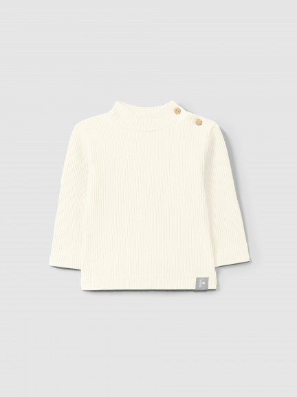 Longsleeve rolled collar in ribbed jersey Longsleeve rolled collar in ribbed jersey