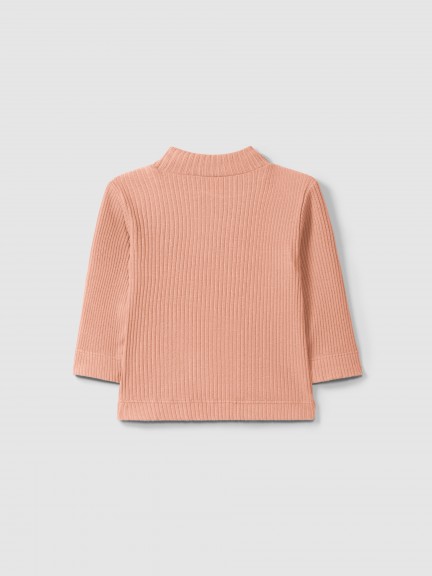 Longsleeve rolled collar in ribbed jersey Longsleeve rolled collar in ribbed jersey