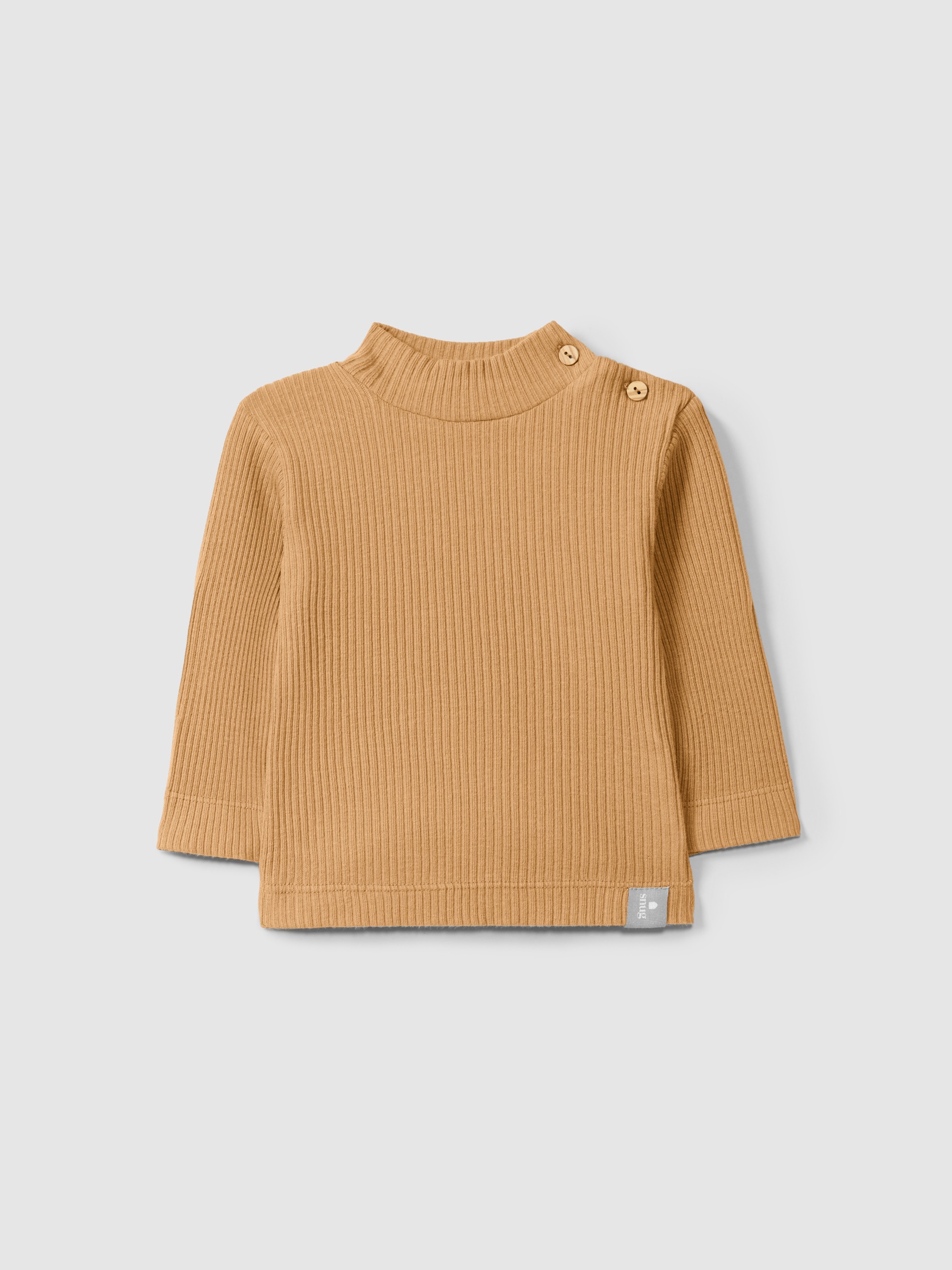 Longsleeve rolled collar in ribbed jersey